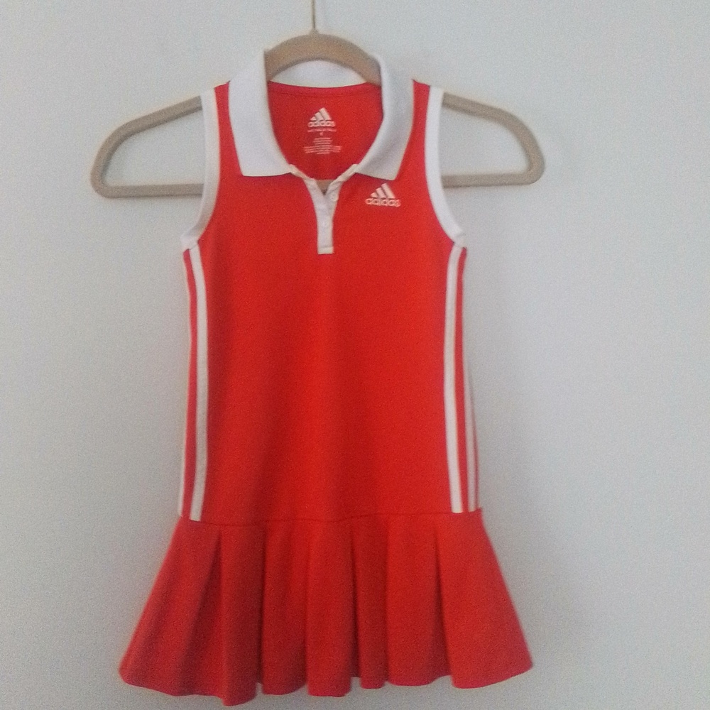 Adidas girls adorable athletic red/white dress size 6